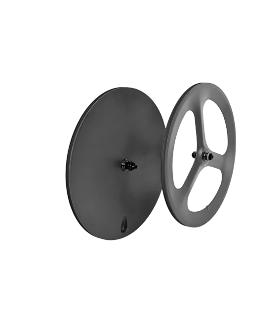 Carbon Fiber Front 3 Spoke Wheel and Rear Disc Wheel