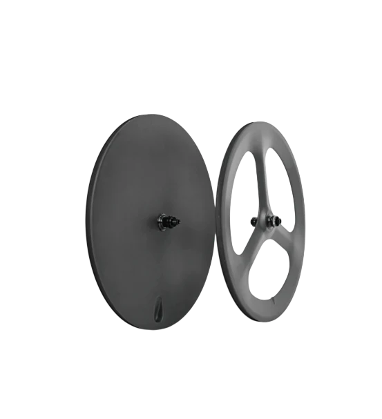 Carbon Fiber Front 3 Spoke Wheel and Rear Disc Wheel - Image 2