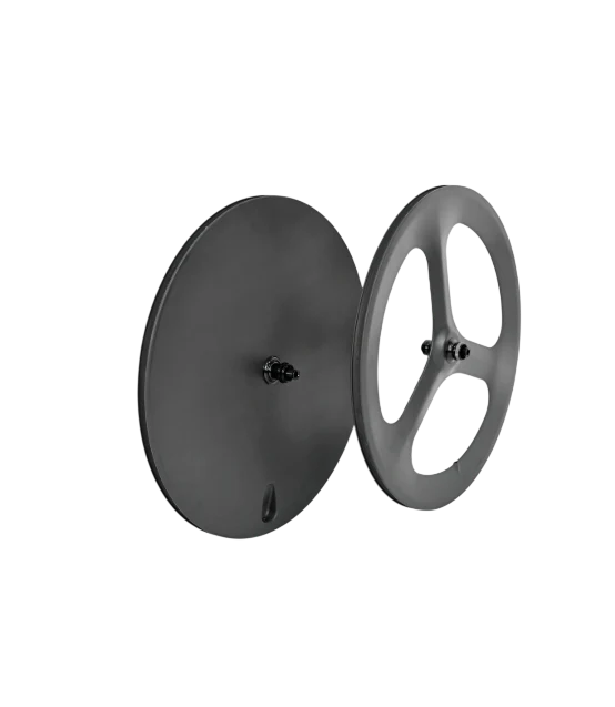 Carbon Fiber Front 3 Spoke Wheel and Rear Disc Wheel - Image 4
