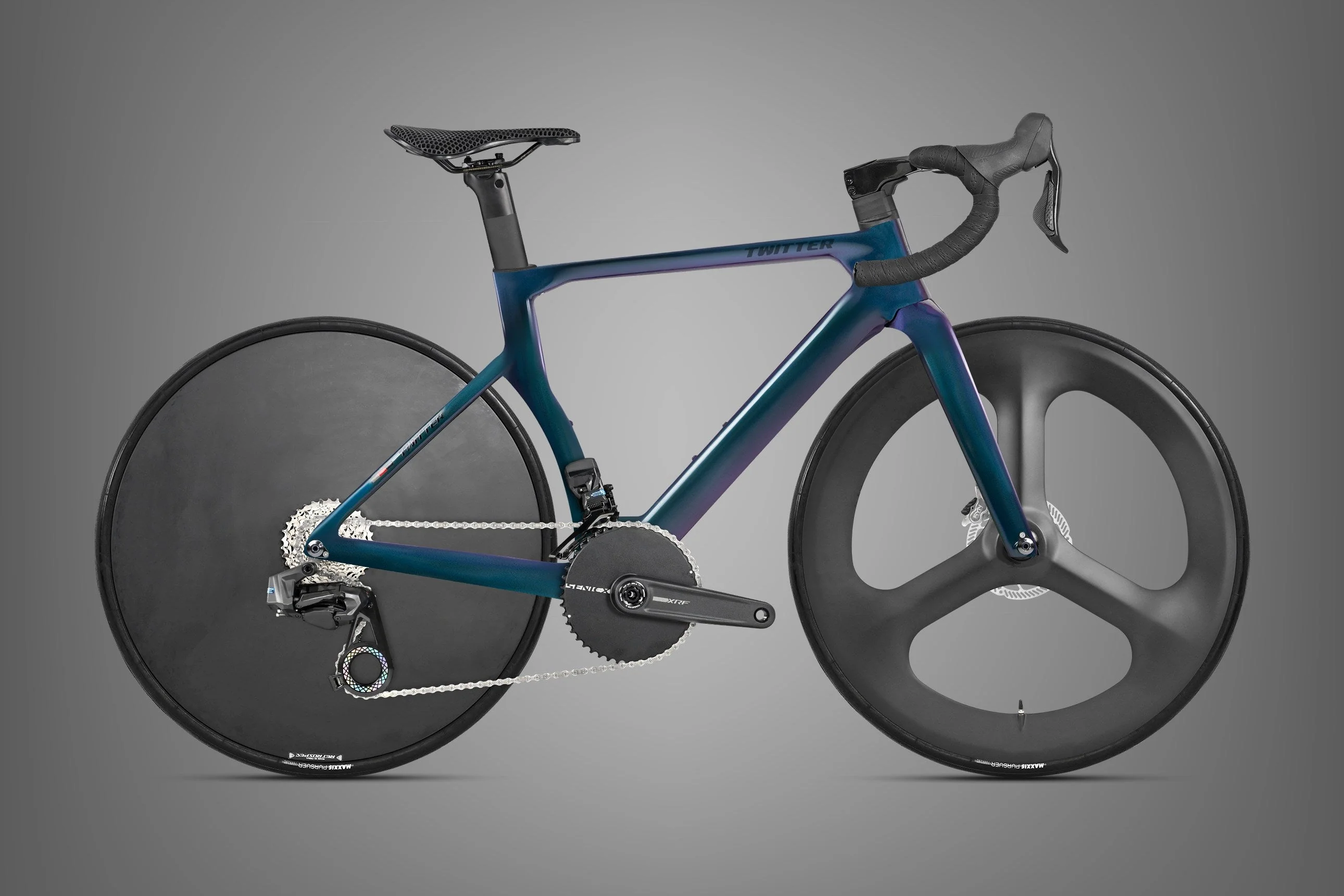 T8 Pro Tri-Spoke (TT) Twitter Carbon Road Bike - Image 5