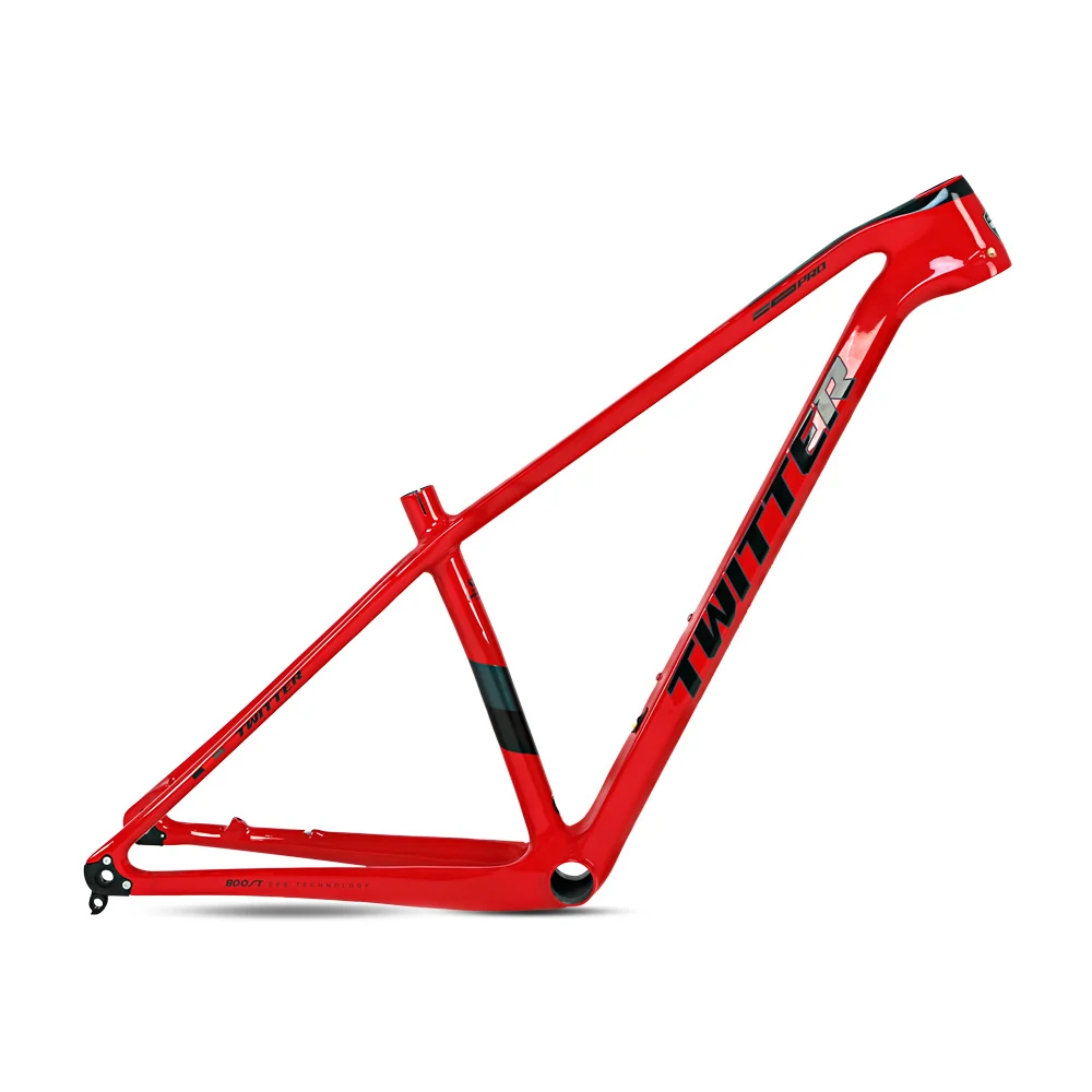 TWITTER WARRIOR Pro Carbon MTB Frame – T900 Mix, 29"/27.5", Thru axle +Lever, Gloss+UV Decals - Image 5